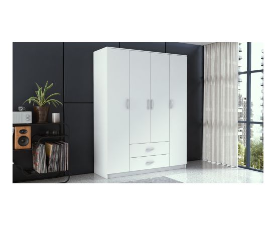 Top E Shop Topeshop ROMANA 160 BIEL KPLB bedroom wardrobe/closet 11 shelves 4 door(s) White Skapji