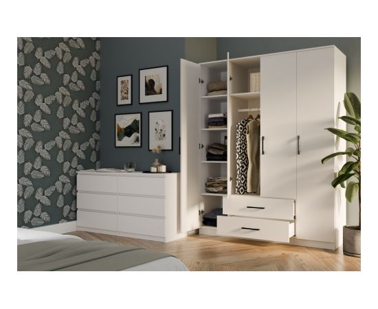 Top E Shop Topeshop ROMANA 160 BIEL KPLB bedroom wardrobe/closet 11 shelves 4 door(s) White Skapji