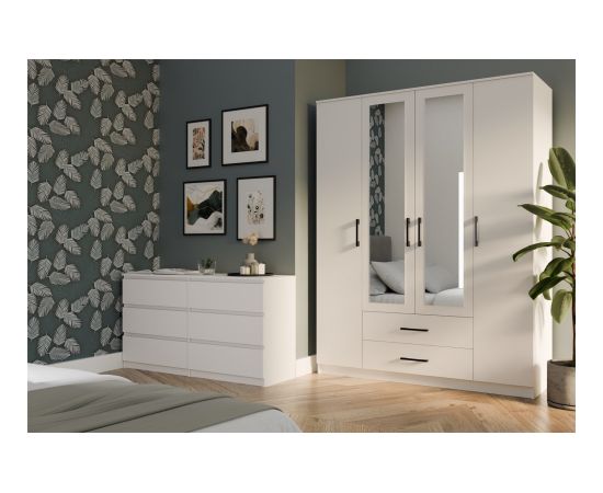Top E Shop Topeshop ROMANA 160 BIEL bedroom wardrobe/closet 11 shelves 4 door(s) White Шкафы