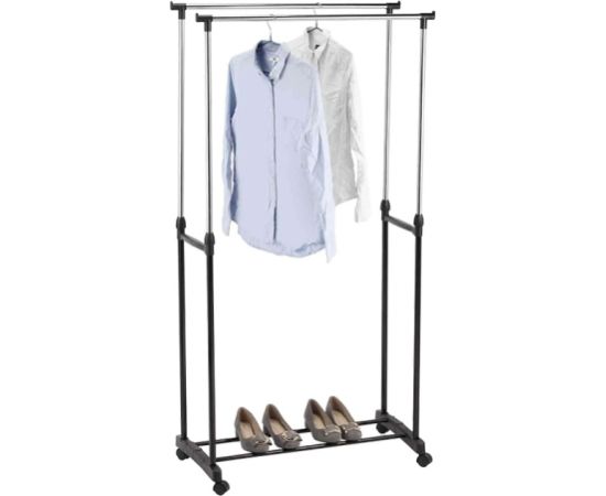 Drēbju pakaramais DOUBLE 80xH90-160cm melns max 24kg