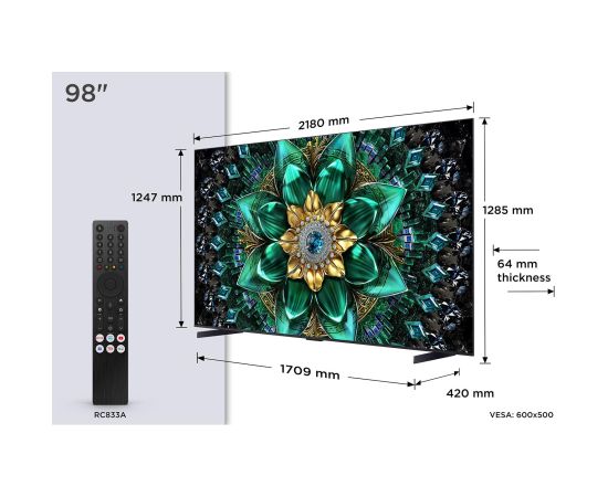 TCL 98Q6C 98" 4K Ultra HD Flat 16:9 QD-Mini LED Телевизоры