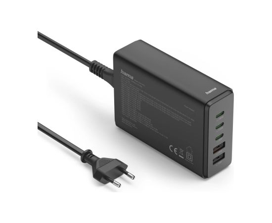 Hama 00201978 Charging Station With 3xUSB-C/2xUSB-A 140 W Black Hama 00201978 Charging Station With 3xUSB-C/2xUSB-A 140 W Black