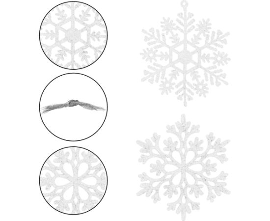 Набор украшений для елки - снежинки Springos CA0750, 10 см, 12 шт. Ziemassvētku dekorācijas