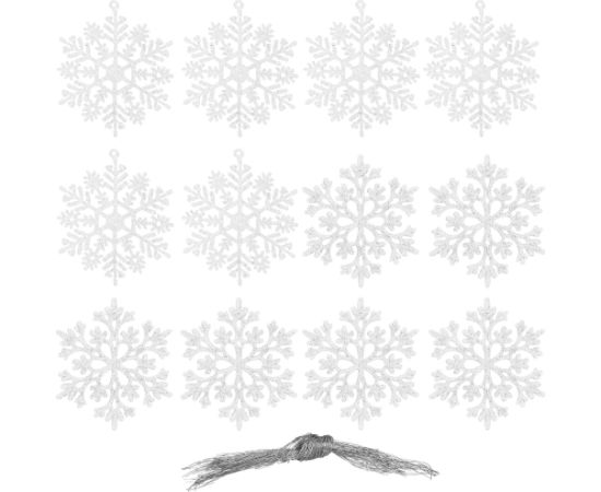 Набор украшений для елки - снежинки Springos CA0750, 10 см, 12 шт. Ziemassvētku dekorācijas