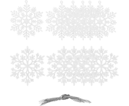 Набор украшений для елки - снежинки Springos CA0750, 10 см, 12 шт. Ziemassvētku dekorācijas