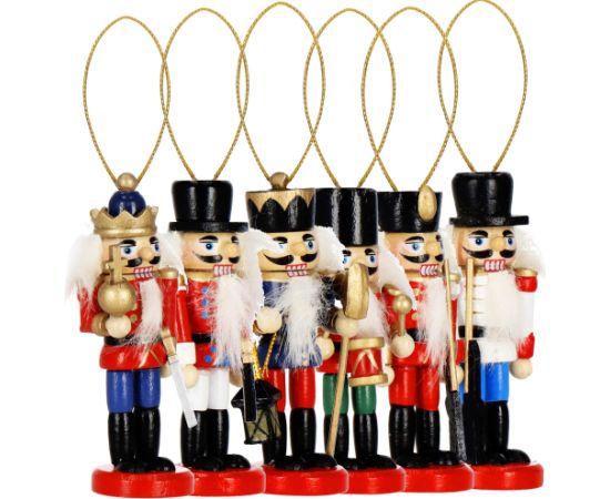 Springos CA1107 РОЖДЕСТВЕНСКИЕ УКРАШЕНИЯ ЩЕЛКУНЧИК 8 СМ 6 ШТ. Ziemassvētku dekorācijas