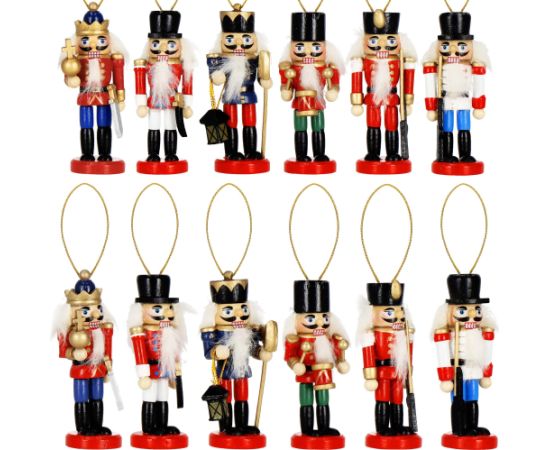 Springos CA1107 РОЖДЕСТВЕНСКИЕ УКРАШЕНИЯ ЩЕЛКУНЧИК 8 СМ 6 ШТ. Ziemassvētku dekorācijas