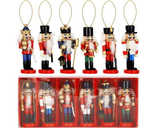 Springos CA1107 РОЖДЕСТВЕНСКИЕ УКРАШЕНИЯ ЩЕЛКУНЧИК 8 СМ 6 ШТ. Ziemassvētku dekorācijas