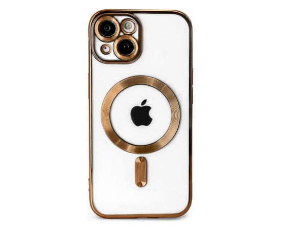 iLike Apple  iPhone 15 Electroplate TPU Case with MagSafe Transparent Gold Neoriģinālie Maciņi