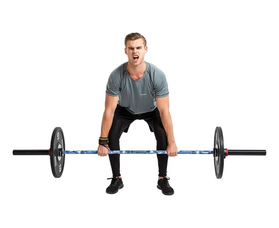 50mm olimpiskais metamais grifs ar gultņiem 201cm (slodze līdz 450kg) inSPORTline OB-86 PCWC Hanteles