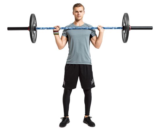 50mm olimpiskais metamais grifs ar gultņiem 201cm (slodze līdz 450kg) inSPORTline OB-86 PCWC Hanteles