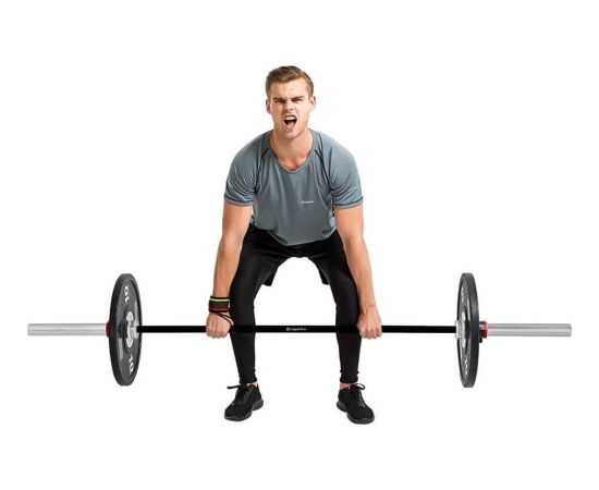 50 mm olimpiskais grābeklis ar gultņiem, piemērots mešanai 220 cm (slodze līdz 450 kg) inSPORTline OB-86 MTBH4 Hanteles