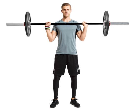 50 mm olimpiskais grābeklis ar gultņiem, piemērots mešanai 220 cm (slodze līdz 450 kg) inSPORTline OB-86 MTBH4 Hanteles