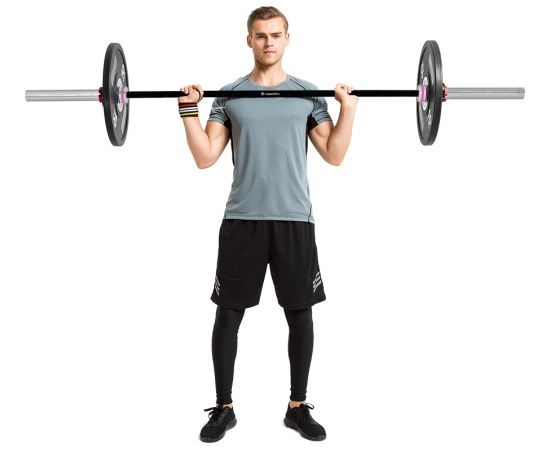 50 mm olimpiskais metamais grifs ar gultņiem 201 cm (slodze līdz 250 kg) inSPORTline OB-86 WTBH4 Hanteles