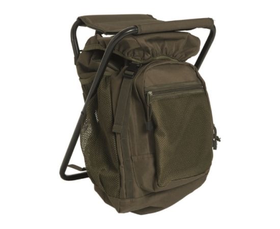 Sturm Mil-tec Krēsls ar mugursomu "ANSITZRUCKSACK M.HOCKER OLIV" Tūrisma krēsli