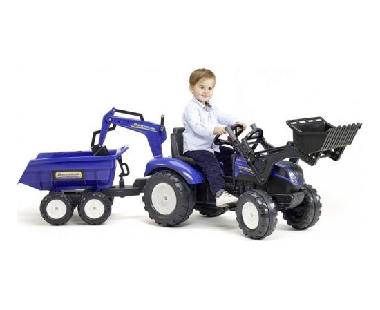 Falk Traktor na pedały New Holland + akcesoria niebieski