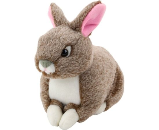 Leantoys MASKOTKA PLUSZOWA PRZYTULANKA ZAJĄCZEK BRĄZOWY 20CM MIĘKKI PLUSZ