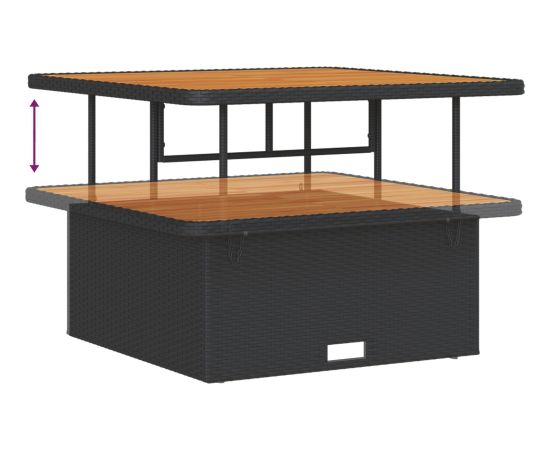 vidaXL 12-częściowy zestaw sof ogrodowych z poduszkami czarny polirattan akacja Dārza mēbeļu komplekti