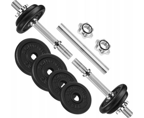 Songmics Zestaw hantli 2 w 1, 2 x 10 kg żeliwne ciężarki regulo