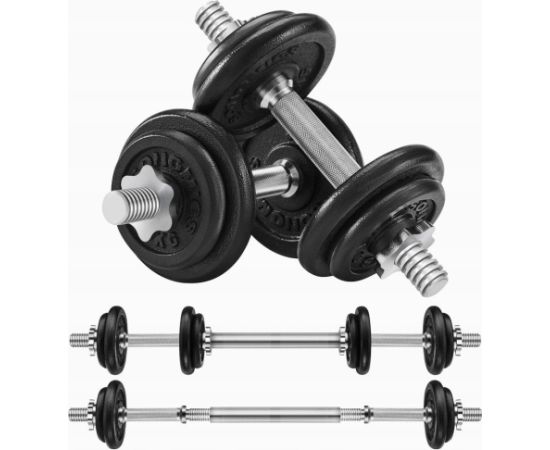 Songmics Zestaw hantli 2 w 1, 2 x 10 kg żeliwne ciężarki regulo