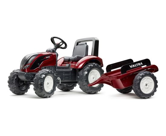 Falk FALK Traktorek Czerwony Valtra S4 na Pedały z Przyczepką od 3 Lat