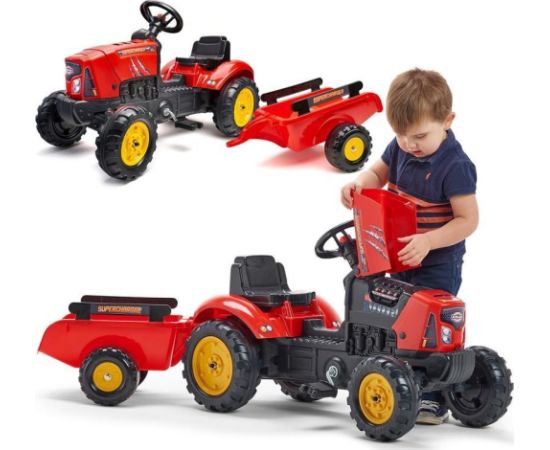 Falk Traktorek Red Supercharger Czerwony Otwierana Maska