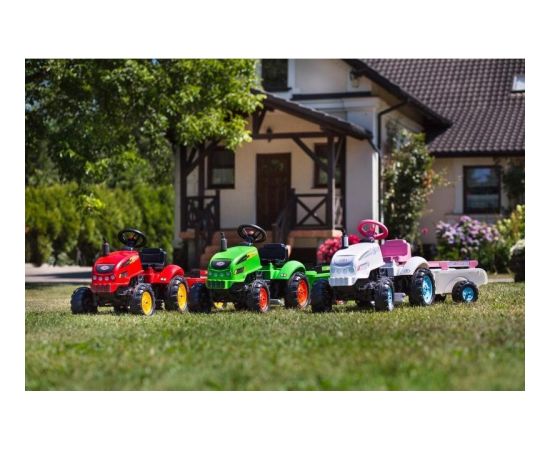 Falk Traktorek X Tractor Zielony z Przyczepką Klakson