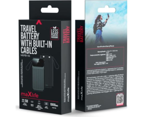 Maxlife MXPB-06 PD / QC / 22.5W Power Bank 10000 mAh Power-банки