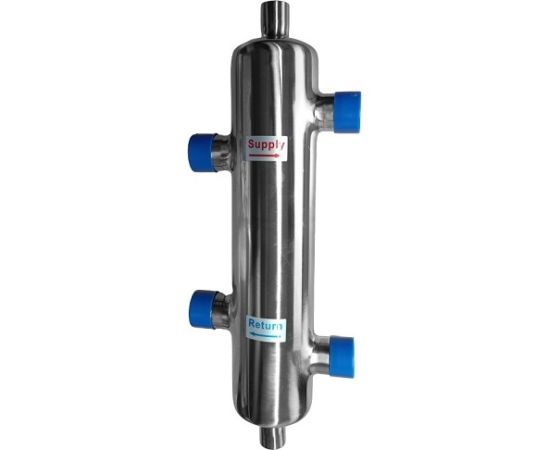 Hismart Hydraulic Separator, DN25 (G1"), with Insulation, 2500 l/h Viedie slēdži