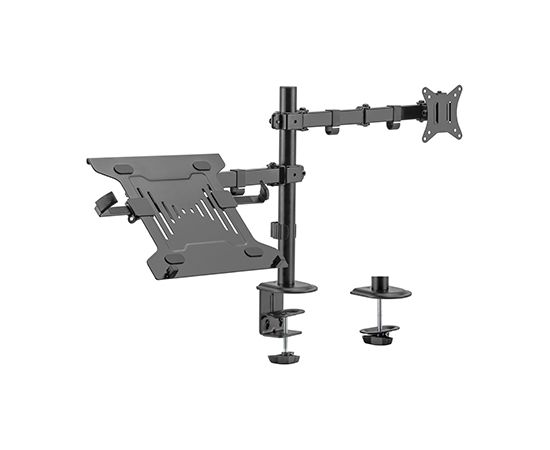Hismart 17"-32" Monitor Arm with 10”-15.6” Laptop Tray Palikņi portatīvajiem datoriem