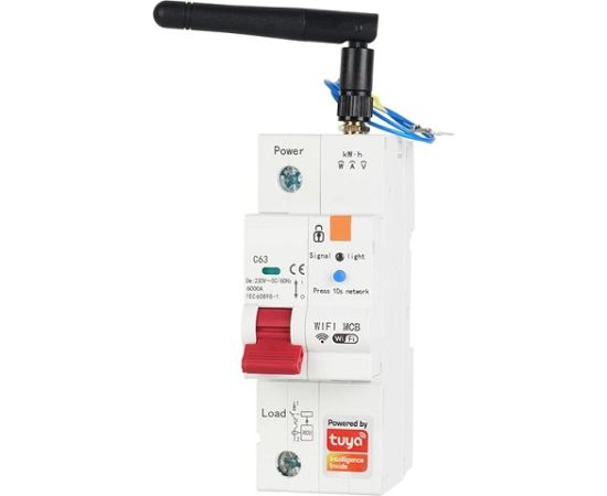 TUYA Smart Circuit Breaker, 1P, Wi-Fi, RS485, 63A Viedie slēdži