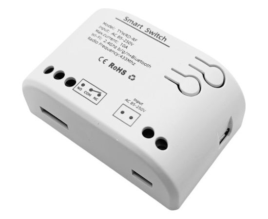 TUYA Умный 1-канальный переключатель Wi-Fi, RF, 10A, AC 85-250V Viedie slēdži