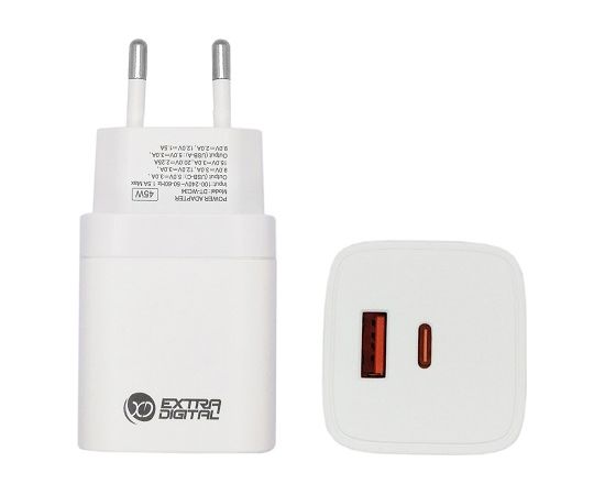 Extradigital Зарядное устройство EXTRA DIGITAL GaN USB Type-C, USB Type-A: 45 Вт, PPS Extradigital Зарядное устройство EXTRA DIGITAL GaN USB Type-C, USB Type-A: 45 Вт, PPS
