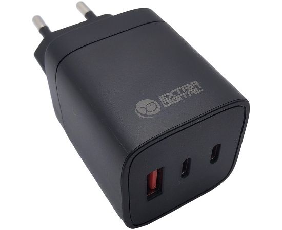 Extradigital Зарядное устройство EXTRA DIGITAL GaN 2x USB Type-C, USB Type-A: 65 Вт, PPS Extradigital Зарядное устройство EXTRA DIGITAL GaN 2x USB Type-C, USB Type-A: 65 Вт, PPS
