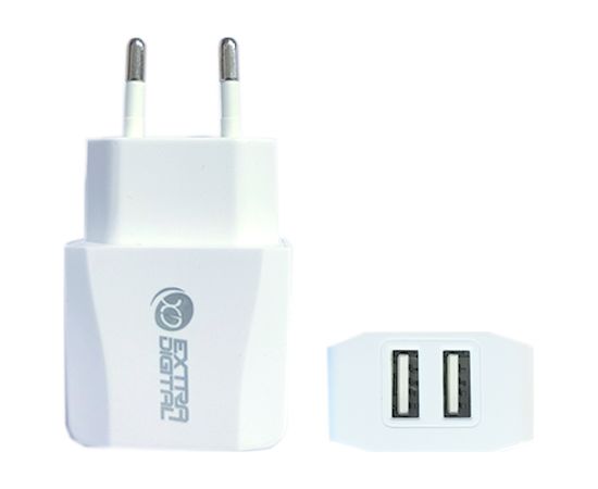 Extradigital Charger EXTRA DIGITAL 2xUSB: 220V, 2.1A Extradigital Charger EXTRA DIGITAL 2xUSB: 220V, 2.1A