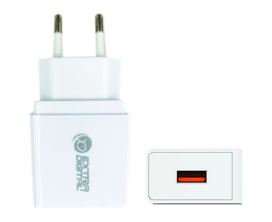 Extradigital Charger EXTRA DIGITAL USB: 220V, 18W, QC3.0 Extradigital Charger EXTRA DIGITAL USB: 220V, 18W, QC3.0
