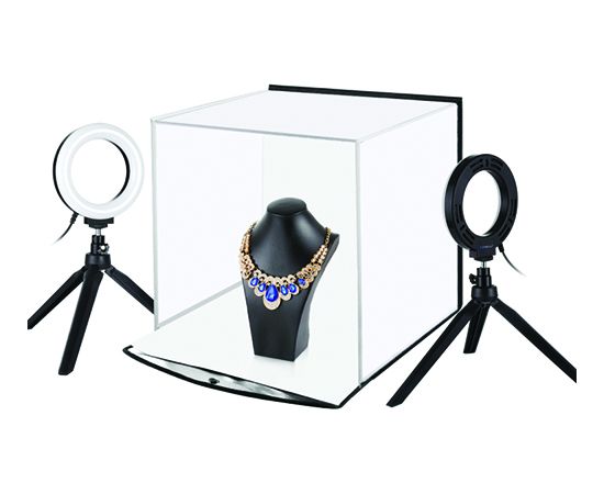 Puluz Photo box with a set of ring lamps, 30x30x30cm Puluz Photo box with a set of ring lamps, 30x30x30cm