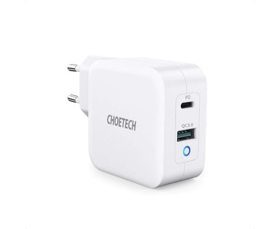 Зарядное устройство CHOETECH GaN USB Type-C, Type-A: 65W, PD, QC Зарядное устройство CHOETECH GaN USB Type-C, Type-A: 65W, PD, QC