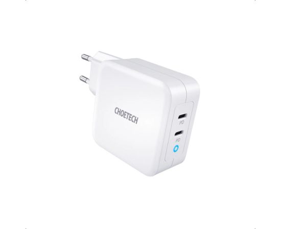 Зарядное устройство CHOETECH GaN 2xUSB Type-C: 100 Вт, PD Зарядное устройство CHOETECH GaN 2xUSB Type-C: 100 Вт, PD