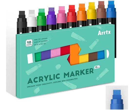 Acrylic Marker Pens ARRTX Jumbo, 10 Colours