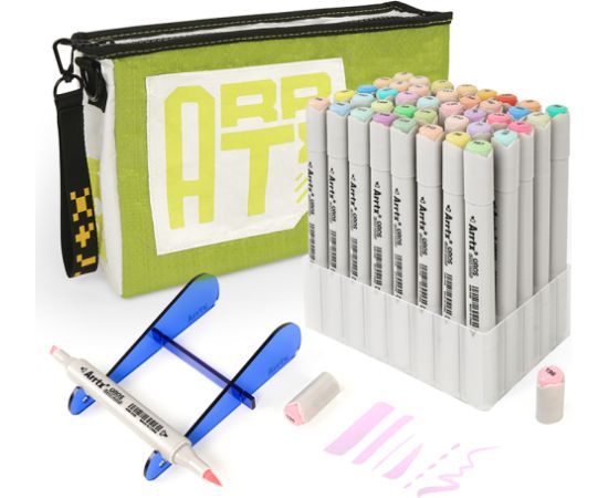 Double-sided Marker Pens ARRTX Oros, 40 Colours, pastel tone shade