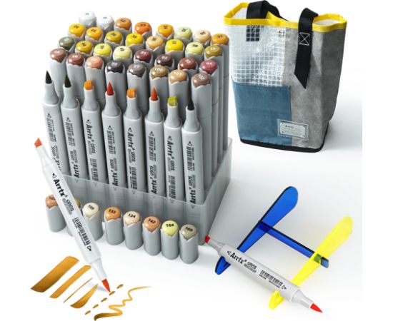 Double-sided Marker Pens ARRTX Oros, 40 Colours, yellow tone shade