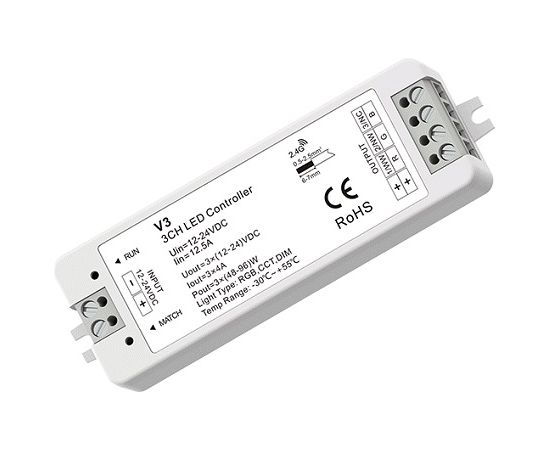 Skydance V3 контроллер для светодиодных лент, 12-24V, 3x 4A Viedās lampas un spuldzes Skydance V3 контроллер для светодиодных лент, 12-24V, 3x 4A Viedās lampas un spuldzes