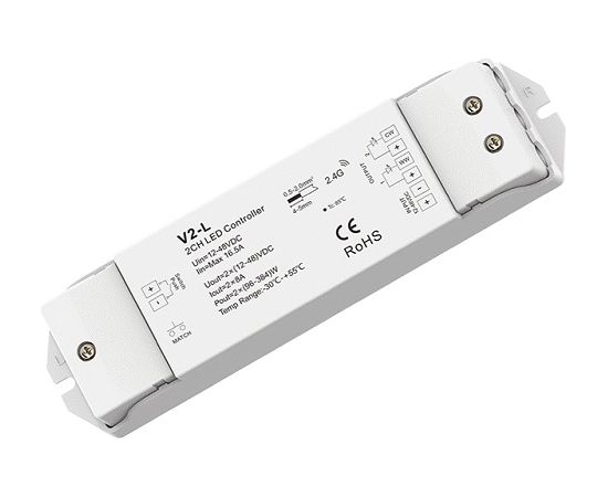Skydance V2-L контроллер для светодиодных лент, 12-36V DC, 2x8A Viedās lampas un spuldzes Skydance V2-L контроллер для светодиодных лент, 12-36V DC, 2x8A Viedās lampas un spuldzes