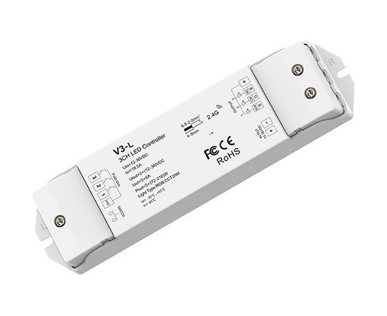 Skydance V3-L контроллер для светодиодных лент, 12-48V, 3x 6A, Push Dimm Viedās lampas un spuldzes Skydance V3-L контроллер для светодиодных лент, 12-48V, 3x 6A, Push Dimm Viedās lampas un spuldzes