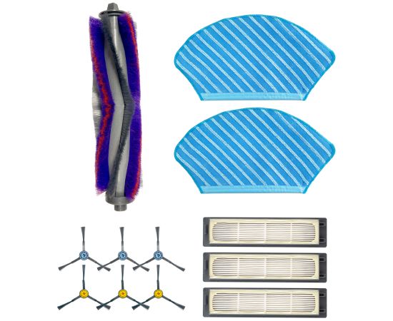 Midea Spare Parts Kit: Side Brush×6pcs, Main Brush×1pc, HEPA Filter×3pcs, Mopping Cloth×2pcs for M7 Midea Citi piederumi