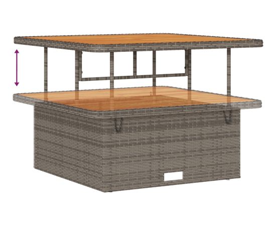 vidaXL 13-częściowy zestaw sofy ogrodowej z poduszkami - szary polirattan, akacja Dārza mēbeļu komplekti