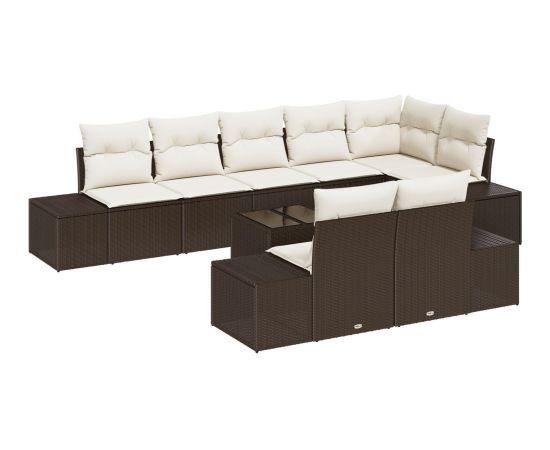 vidaXL 8-częściowy zestaw sof ogrodowych z poduszkami Szary Polirattan Dārza mēbeļu komplekti