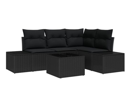 vidaXL Zestaw Sofowy Ogrodowy  5 Częściowy z Beżowymi Poduszkami z Polirattanu Dārza mēbeļu komplekti