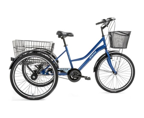 Pilsētas trīsritenis Bisan 24 PORTER tumši zils/balts Городские велосипеды